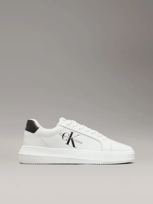 Calvin Klein - Γυναικεία Δερμάτινα Sneakers Chunky Cupsole Mono Wn YW0YW00823-0LB Λευκό