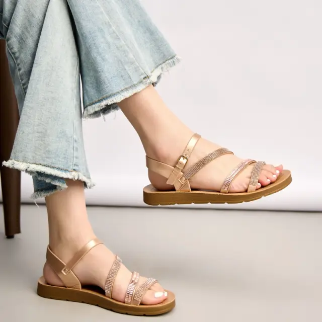 Flat Σανδάλια My Choice 5271 Ροζ Χρυσό - 36
