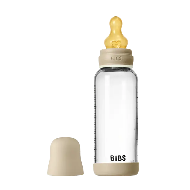 Bibs Γυάλινο Μπιμπερό Κατά των Κολικών με Θηλή Καουτσούκ 240ml Vanilla 2+