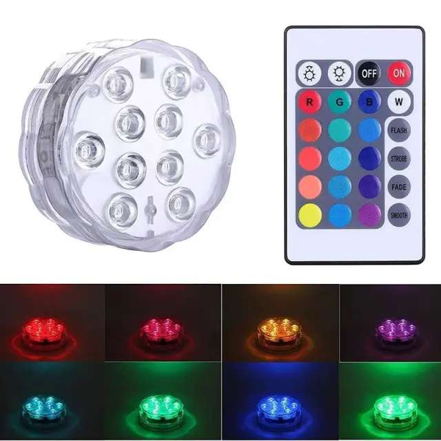 Andowl Φως Αδιάβροχο 10 LED RGB με Χειριστήριο Q-LED95 - LED RGB Diving Light 075644 2