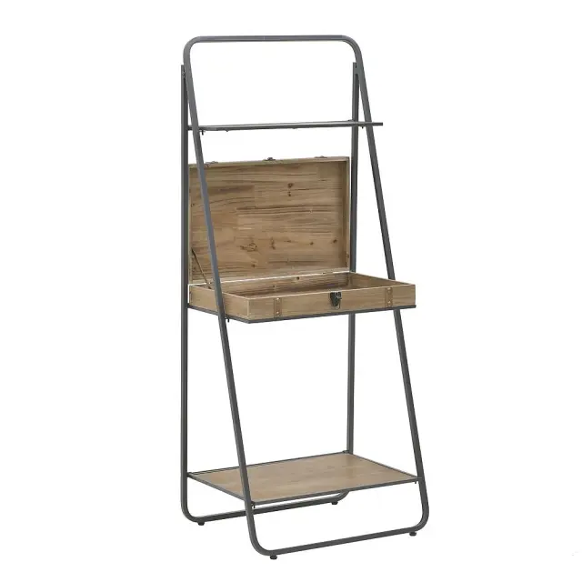 Ραφιέρα Μαύρο/Φυσικό Μέταλλο/Ξύλο 60x45x145cm 3-50-196-0038 2