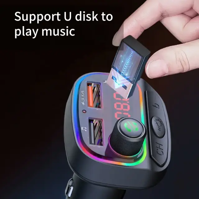 Πομπός αυτοκινήτου φορτιστής - FM Transmitter car MP3 player C15 RGB 3