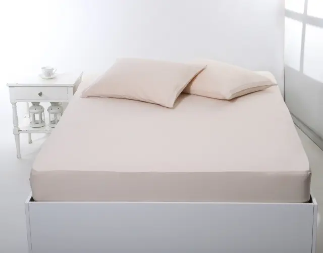 Σεντόνι με λάστιχο jersey (100cm x 200cm + 35cm) light beige - -