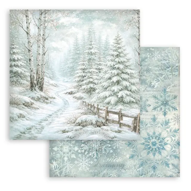 Χαρτιά scrapbooking 10τεμ, 30.5×30.5cm Stamperia, White Christmas, Backgrounds 3