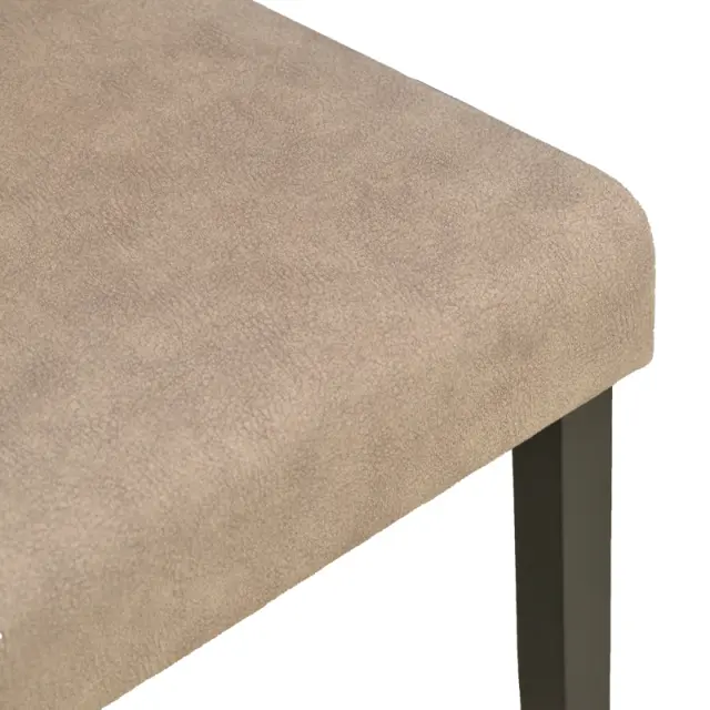 Καρέκλα Zeben pakoworld μπεζ ύφασμα με πόδι μαύρο rubberwood 43,5x55,5x93,5εκ | Συσκευασία 2 τμχ 3