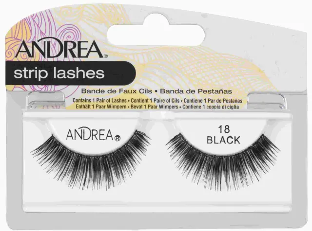 Andrea Βλεφαριδες Strip Lashes - 18 Black