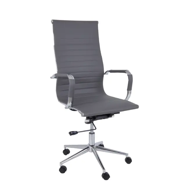 Πολυθρόνα Γραφείου PU Γκρι BF3300 55x63x108/116cm