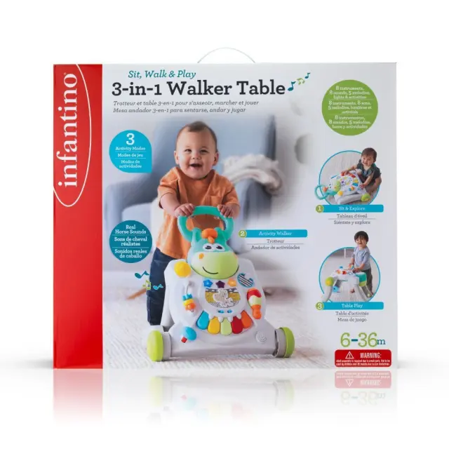INFANTINO SIT, WALK & PLAY 3 IN 1 WALKER TABLE 2