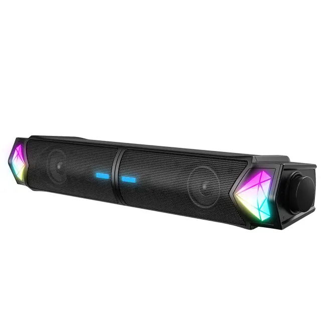 ONIKUMA L1 RGB Computer Speaker, Portable Sound Box with Inside Microphone, Home Office Use with Clear Sound Black 2