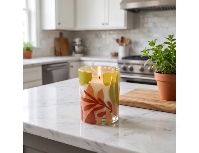 Αρωματικό Κερί CC5073320 Σε γυάλινο Deco δοχείο 8 x 10 cm, σε 3 επιλογές σχεδίου και αρώματος, fresh lemonade , peach special drink , avocado milk shake . CC5073320