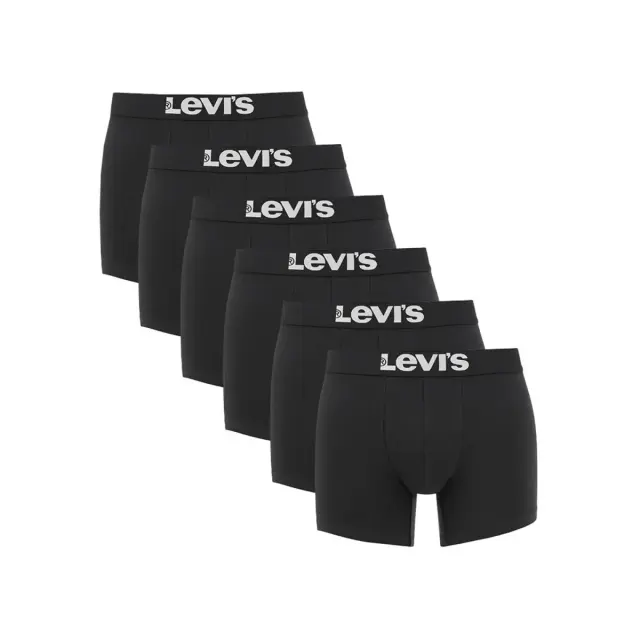 Levi's Ανδρικό Boxer Solid Basic Organic Cotton - Εξάδα, Χρώμα Μαύρο