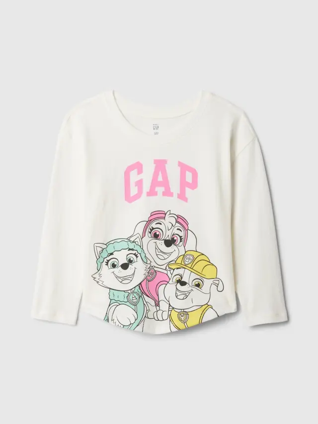Άσπρη babyGap Paw Patrol Graphic Μπλούζα Ivory frost - 18-24M