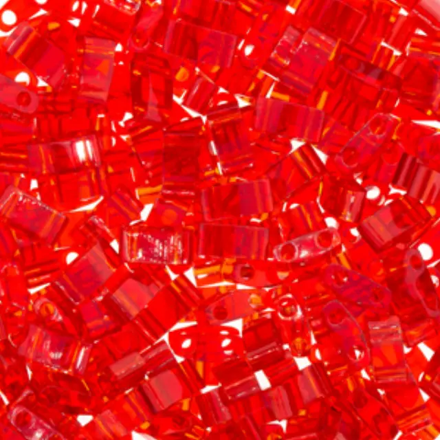 Χάντρα Miyuki Half Tila No140 Transparent Red ~7gr