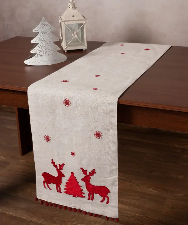 Χριστουγεννιάτικη τραβέρσα NW345 (35cm x 175cm) άμμου - -