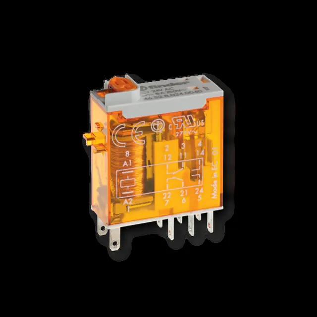 Mini.ind.relays 2CO 8A/12VDC/Agni/Test button/Mech.ind. (46.52.9.012.0040)