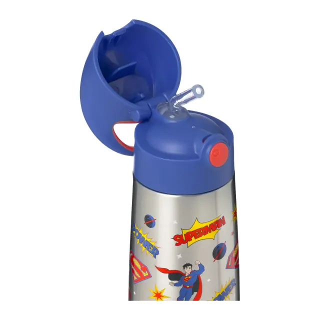 B.box Θερμός Παγούρι 350ml Superman με Καλαμάκι Σιλικόνης – Ανοξείδωτο 3