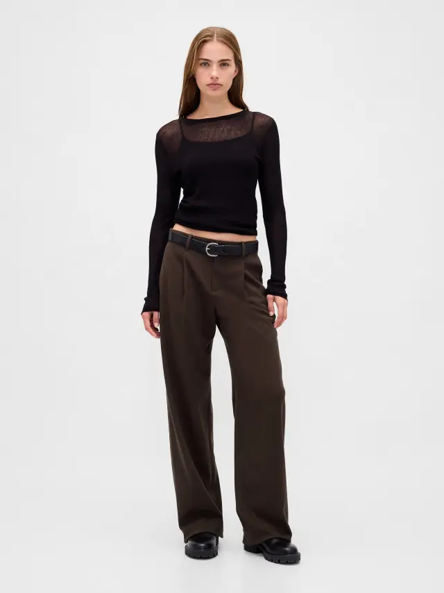 365 Low Rise με Πιέτες Παντελόνι Terra brown twill - 12