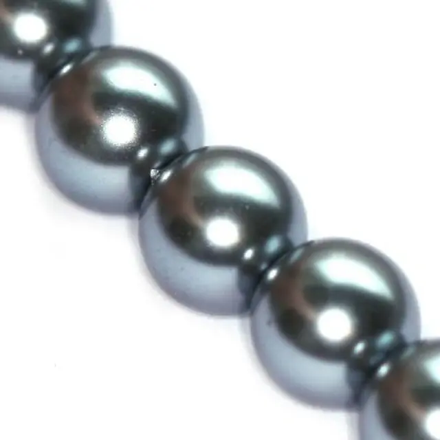 Χάντρα Glass Pearl Graphite Ø10mm ~85τεμ