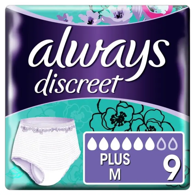 Always Discreet Σερβιέτες για την Ακράτεια Plus - Medium 9τμχ