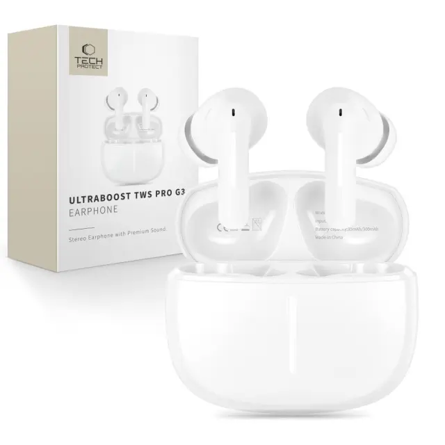Tech-Protect® Ultraboost TWS Pro G3 Bluetooth Ακουστικά- White