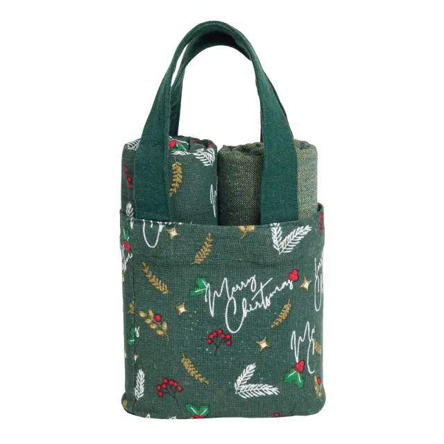 DAS HOME CHRISTMAS ΠΟΤΗΡΟΠΑΝΑ ΣΕΤ 2ΤΜΧ 45X65 0912 GREEN