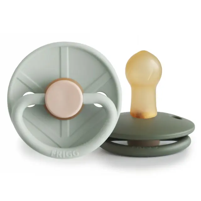 Σετ 2 Πιπίλες Latex FRIGG Little Viking Sage/Olive 0-6 Μηνών Baby Oliver