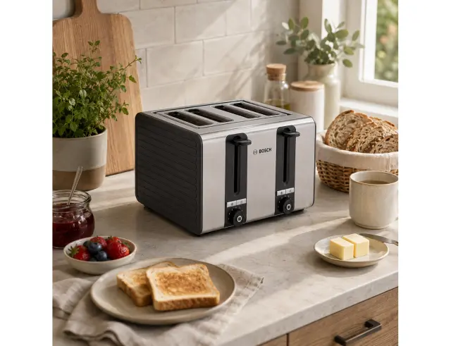 Φρυγανιέρα Bosch TAT7S45 με ισχύ 1800W και χωρητικότητα 4 φέτες ψωμιού TAT7S45