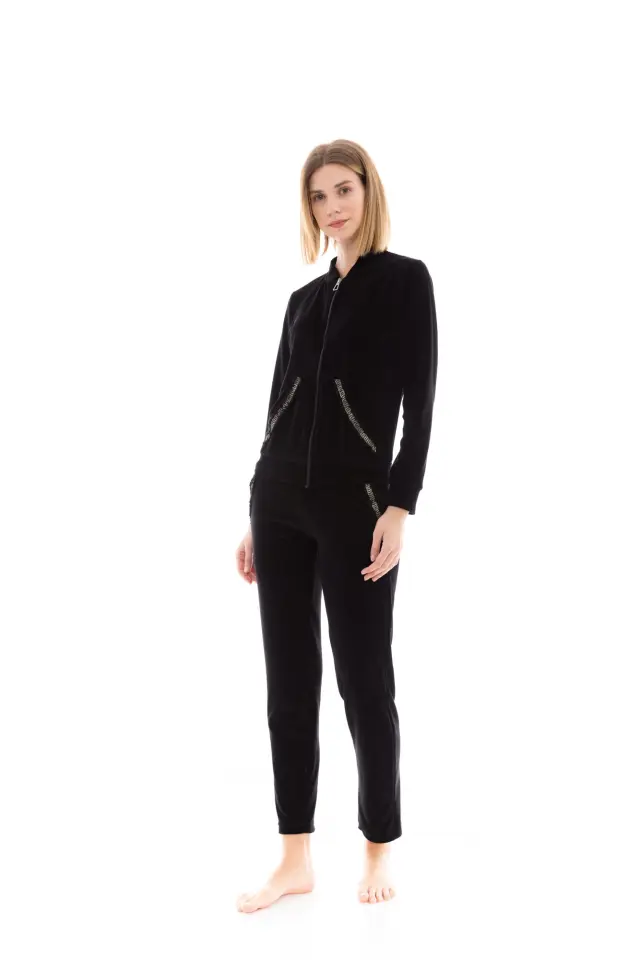 W1467 - Black - TRUCKSUIT VELVET DETAIL - S 2