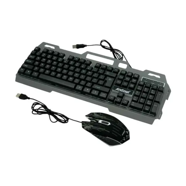 Andowl Σετ Gaming Πληκτρολόγιο με RGB φωτισμό & Ποντίκι (Αγγλικό US) Q-808 – Gaming Keyboard & Mouse 075912 2