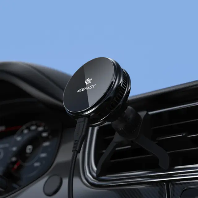 Acefast® D66 Magnetic Car Air Vent Mount with Qi2 25W Wireless Charging and Cooling - Black 2