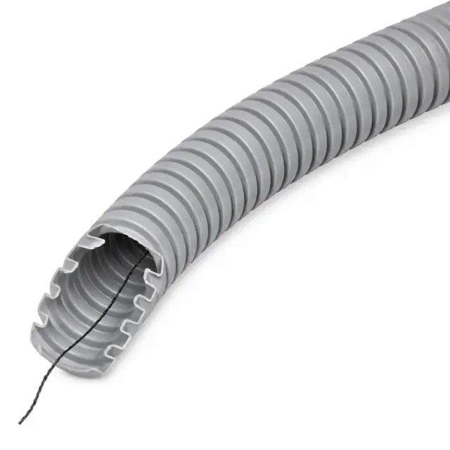 Pliable Corrugated Conduit with Pulling Wire 50m 20mm 320N Grey