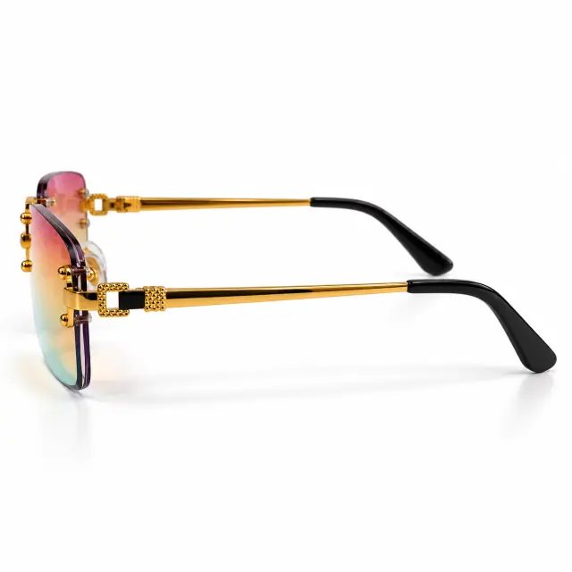Ghetto Palette Sunglasses – Gold / Pink Blue Gradient 3