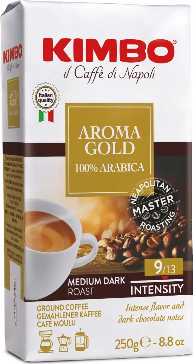 Kimbo Aroma Gold 100% Arabica αλεσμένος καφές espresso 250g