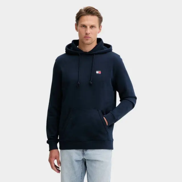 Tommy Hilfiger - Ανδρικό Φούτερ με Κουκούλα και Τσέπες Badge Regular Fit DM0DM20258-C1G Μπλε Σκούρο - M