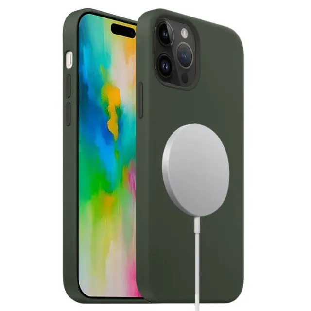 MagSafe Θήκη Σιλικόνης για iPhone 16 Pro Max- Deep Green OEM