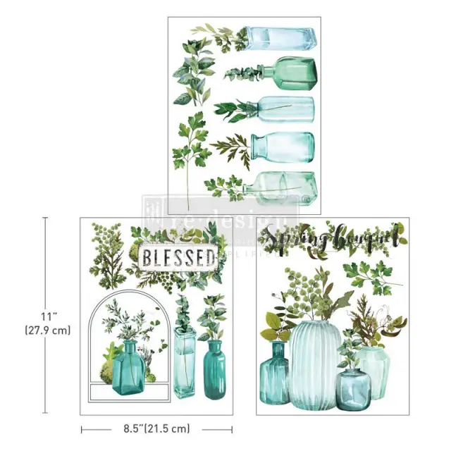 Χαρτί Decor Transfer Prima Re-Design, Vintage Greenhouse, 28x21.5cm, 3 τεμ.