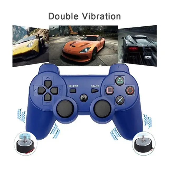 Doublemotor Ασύρματο Gamepad για PS3 Μπλε 2