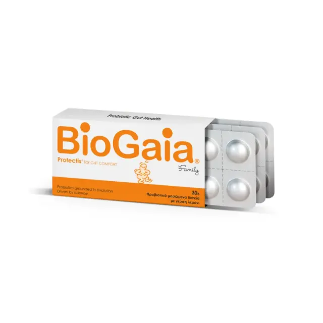 BioGaia ProTectis Family Προβιοτικά για Ενήλικες και Παιδιά με γεύση Λεμόνι, 30 μασώμενα δισκία