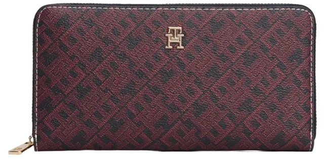 Tommy Hilfiger Γυναικείο Μεγάλο Πορτοφόλι Th Icon Lrg Za Μπορντό