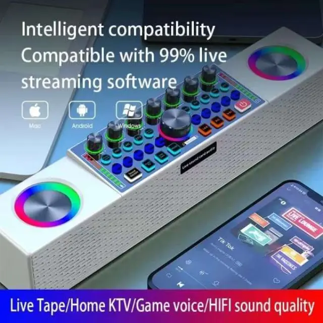 DJ controller με ενσωματωμένη κάρτα ήχου- Karaoke /Live audio card all in one player Μαύρο 2