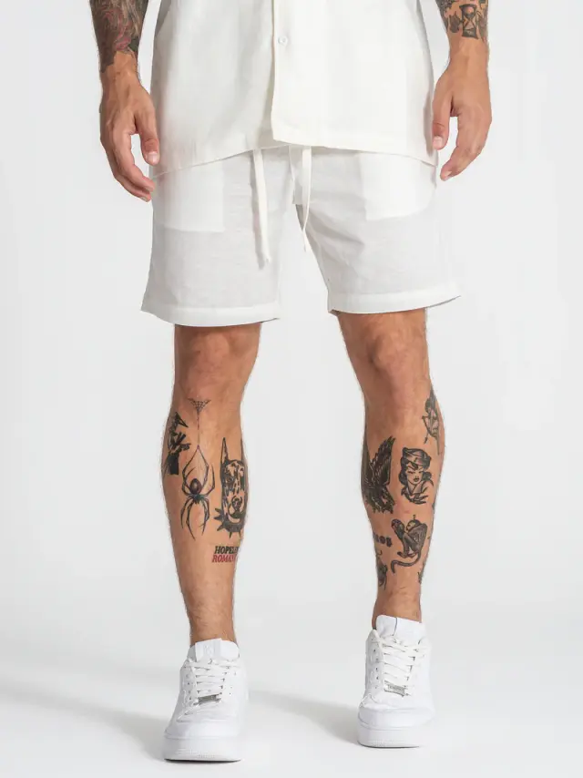 Gianni Kavanagh Ανδρικό NATURE Λινό Shorts – White - L