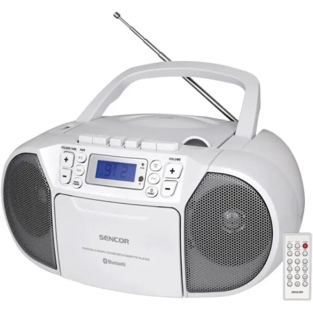 Ασύρματο ΡαδιοCD - Κασετόφωνο Sencor SPT 3907 W με CD/USB/BT 5.0 4W RMS (2 x 2 W)