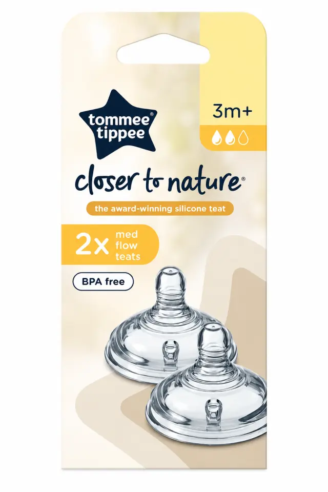 Tommee Tippee Closer to Nature Θηλές Μέτριας Ροής (3+ μηνών) 2pcs