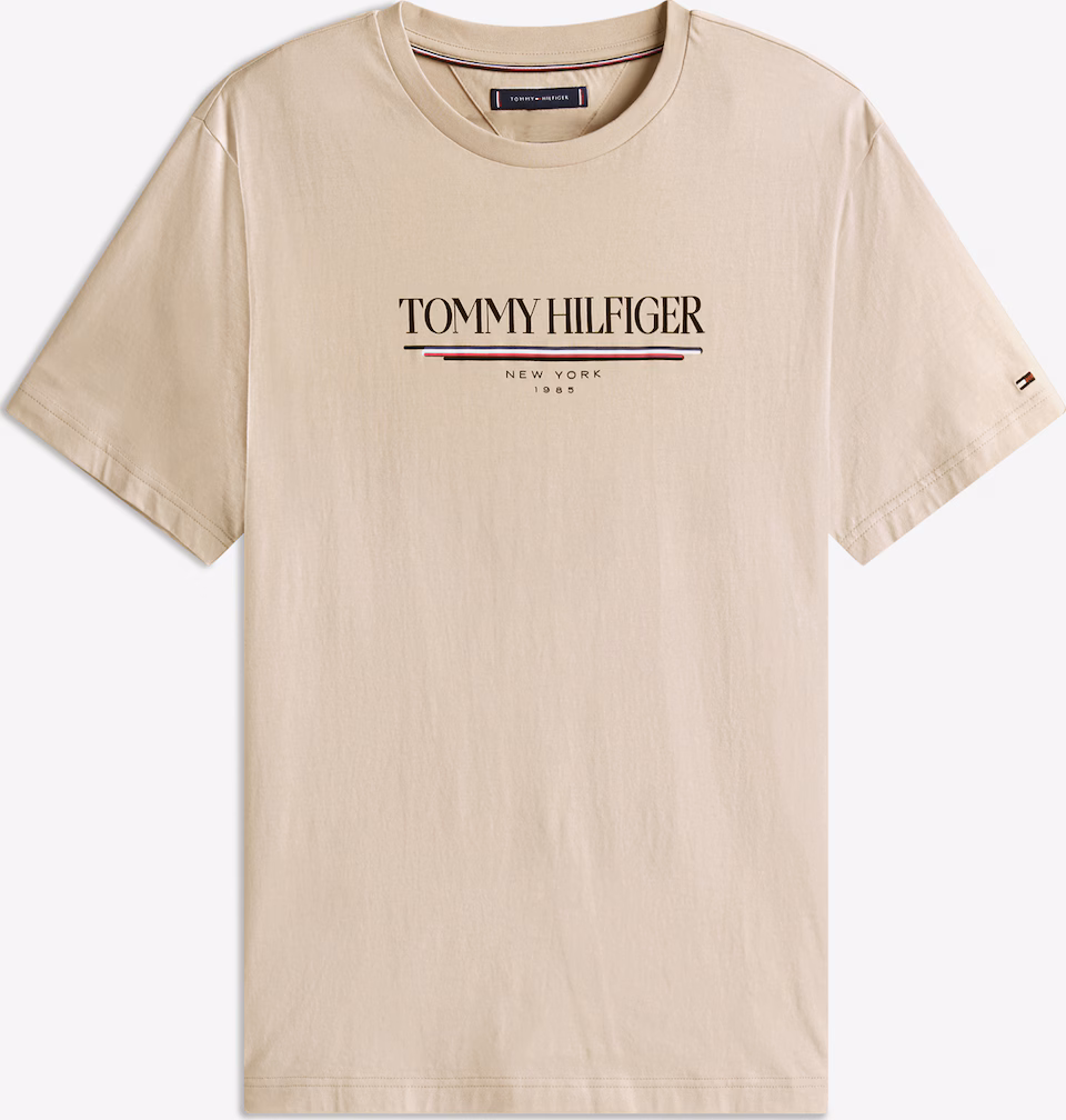 Tommy Hilfiger Ανδρική Μπεζ Μπλούζα με λαιμόκοψη Μπεζ 3