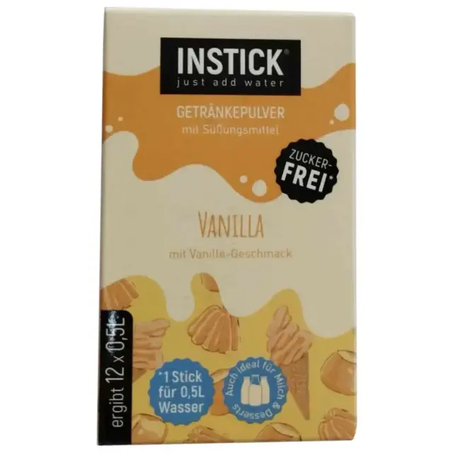Instick Ρόφημα σε Σκόνη με Γεύση Βανίλια 12 Sticks x 2.5g