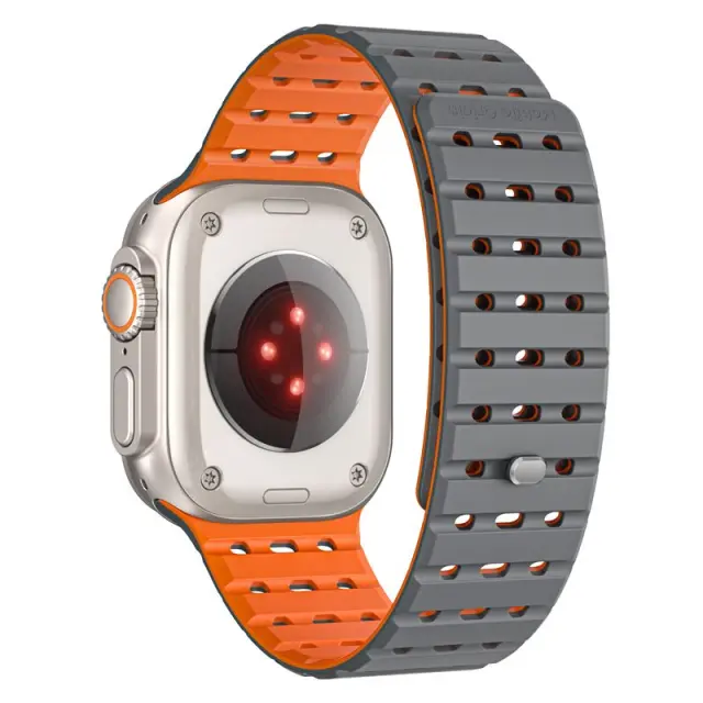Mobile Origin Magnetic Strap, grey/orange - AW Ultra 2/1(49mm)9/8/7(45mm)/6/SE/5/4(44mm)/3/2/1(42mm) 3