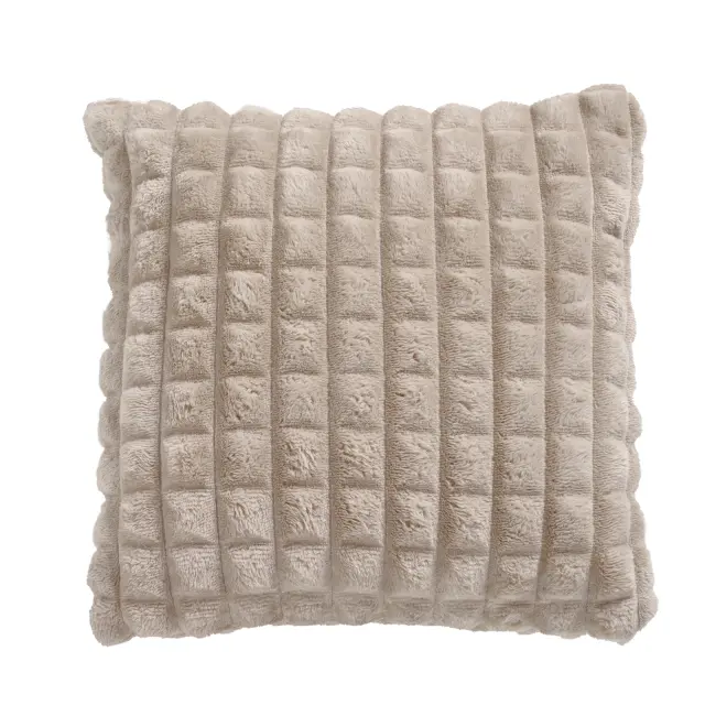 Διακοσμητικό Μαξιλάρι 40x40 Fleece Με Γέμιση Das Home 1357 Taupe 100% Πολυέστερ