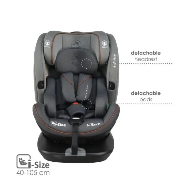 Κάθισμα Αυτοκινήτου Bebe Stars i-Revo i-Size 360° Grey 906-186 2