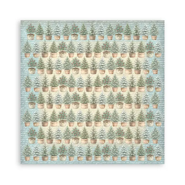 Χαρτιά scrapbooking 10τεμ, 20.3×20.3cm Stamperia, White Christmas, Backgrounds 2