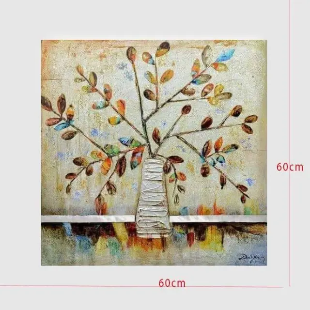 Πίνακας σε Καμβά 60Χ60cm Θέμα: 1013-1 Aνάγλυφος τελαρωμένος κανβάς με κομμάτια μετάλλου